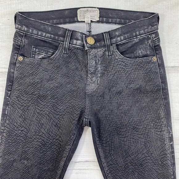 Current/Elliot Jeans Harlem Coated True Eighties Skinny Denim Black 26 or 0 - Picture 5 of 12